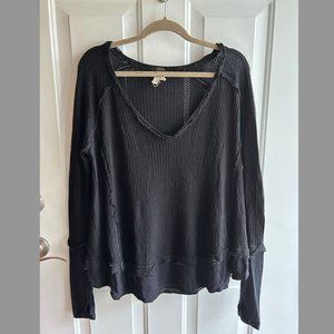 We The Free Free People Black Tunic with thumb hole detailing
